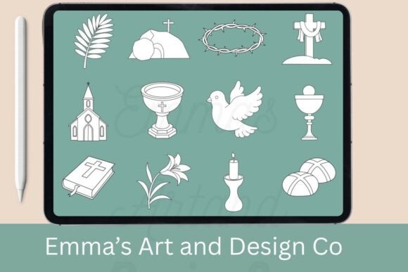12 Religious Easter Procreate Brushes for Faith-Based Design