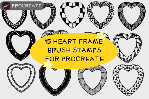 15 Heart Frame Brush Stamps for Procreate: A Designer's Toolkit