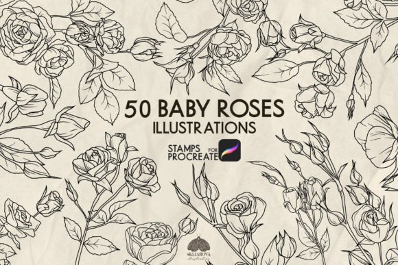 50 Rose Stamps to Instantly Elevate Your Procreate Art