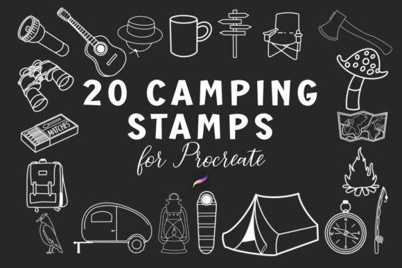 Bring the Outdoors to Your iPad with a Camping Stamp Set