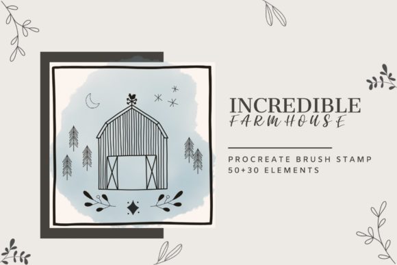 Charming Farmhouse Flair: The Procreate Brush Stamp IncredibleFarmhous Collection