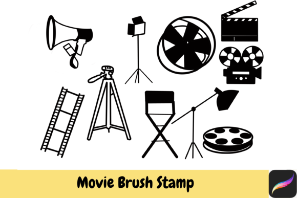 Cinematic Flair: Movie Brush Stamps Procreate IPAD