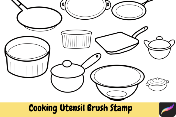 Cooking Utensil Brush Stamps Procreate: Your Digital Design Toolkit