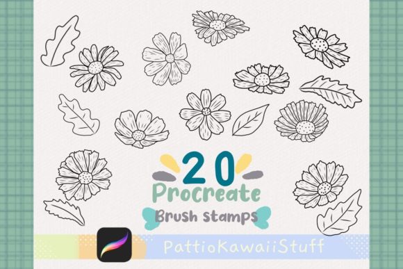 Effortless Spring Charm: The Procreate Brush Stamp Daisy Wild Flower Set