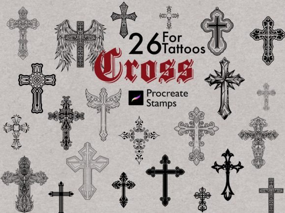 Elevate Your Art with Procreate Christ Religious Cross Stamps