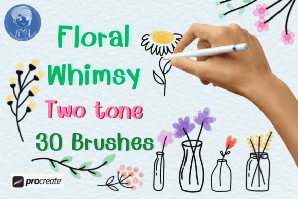 Floral Whimsy Stamps for Procreate: Effortless Botanical Style