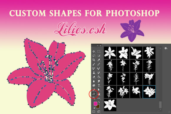 Flowers Lily Custom Shapes for Photoshop: A Designer's Secret Weapon