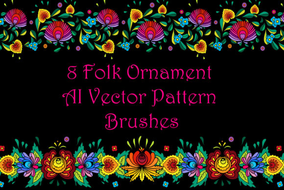 Folk Floral Ornament Brushes for Authentic Slavic Design
