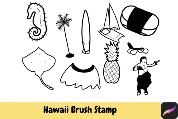 Hawaii Brush Stamps Procreate IPAD: Your Tropical Toolkit