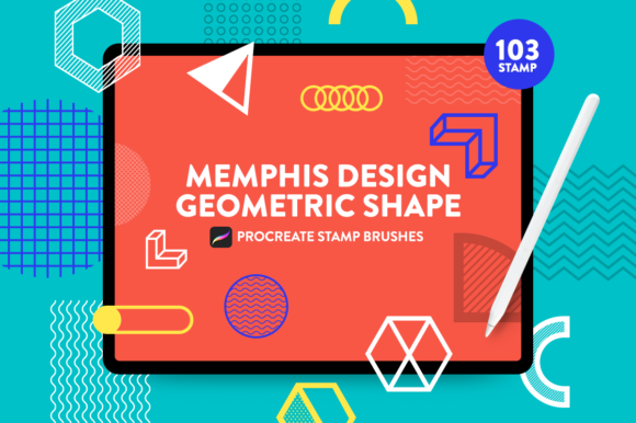 Memphis Design Geometric Stamp Procreate: Your Shortcut to 80s Graphic Style