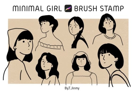 Minimal Girl Brush Stamp: A Fresh Take on Handmade Design
