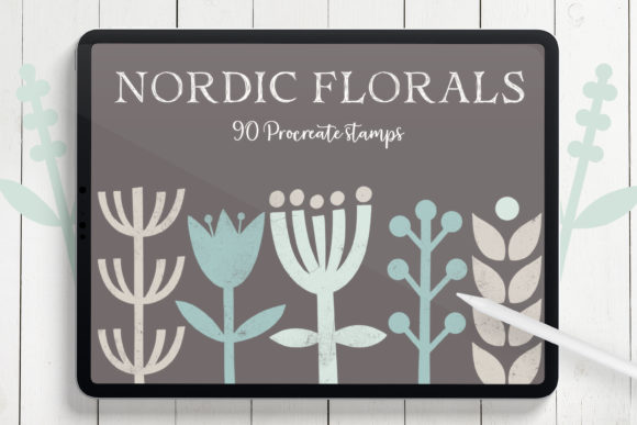 Nordic Florals Procreate Stamp Brushes for Designers