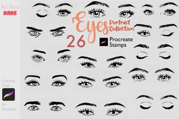 Procreate Eyes Portrait Anime Eye Stamps for Instant Art
