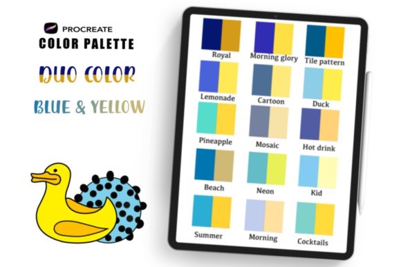 Procreate Palette, Two Tone Blue Yellow: A Designer's Guide