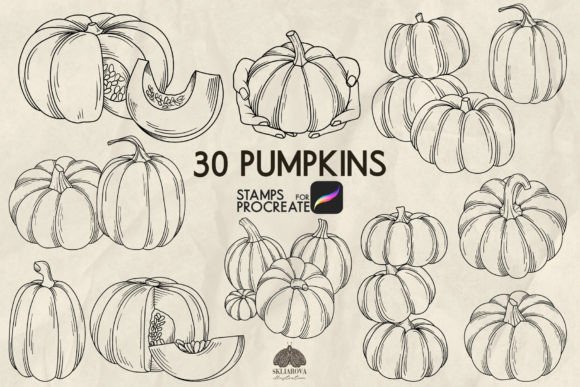 Pumpkins Procreate Stamps Brushes: Your Go-To Autumn Toolkit
