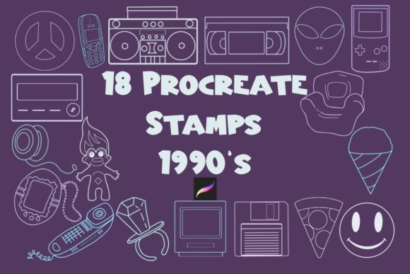 Revive 90s Nostalgia with This Procreate Stamp Set